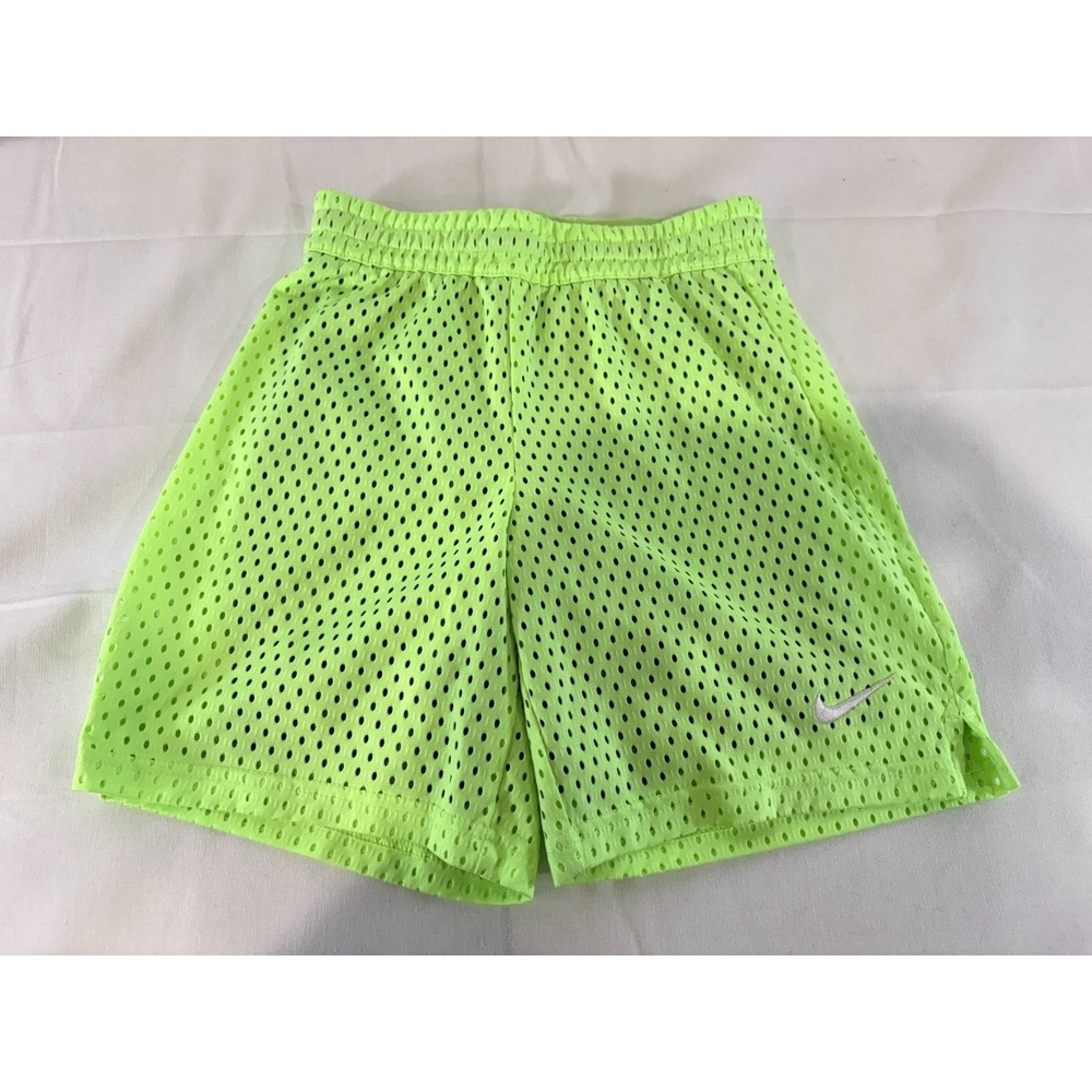 Nike Athletic Mesh Shorts Spandex Lining Lime Green DRI-FIT Youth Size Medium M